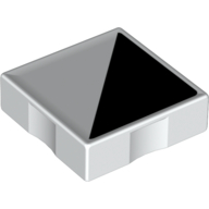 Duplo Tile 2 × 2 with Shape Black 1/2 Square Print White