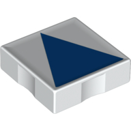 Duplo Tile 2 × 2 with Shape Blue Isosceles Triangle Print White