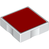 Duplo Tile 2 × 2 with Shape Red Square Print Weiß