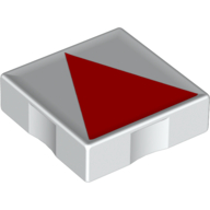 Duplo Tile 2 × 2 with Shape Red Isosceles Triangle Print White
