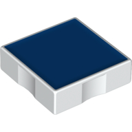 Duplo Tile 2 × 2 with Shape Blue Square Print White