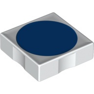 Duplo Tile 2 × 2 with Shape Blue Disc Print White