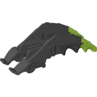 Large Figure Foot, Claw, Mistika with Axle with Marbled Lime Pattern Schwarz