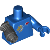 Torso Worn Classic Space Logo Print, Blue Left Arm and Hand, Pearl Titanium Mechanical Right Arm Blue