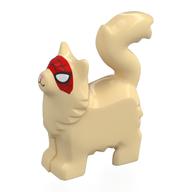 Animal, Cat with Red Spider-Man Mask print (Spider-Cat) Tan