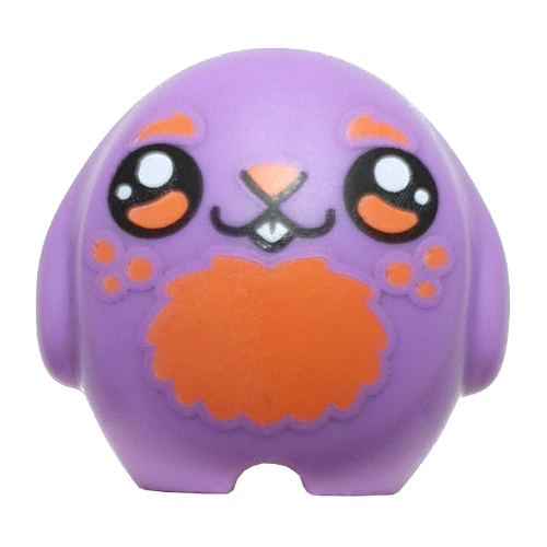 Pillow Plush Toy with Coral Chest, Teeth, Black Eyes print Mittellavendel