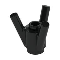 Stein rund 1 × 1 mit 3 Stangen Schwarz