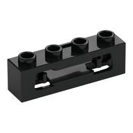 Launcher, Brick Special 1 × 4 with Inside Clips (Disk Shooter) Black
