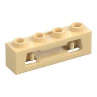 Launcher, Brick Special 1 × 4 with Inside Clips (Disk Shooter) Beige