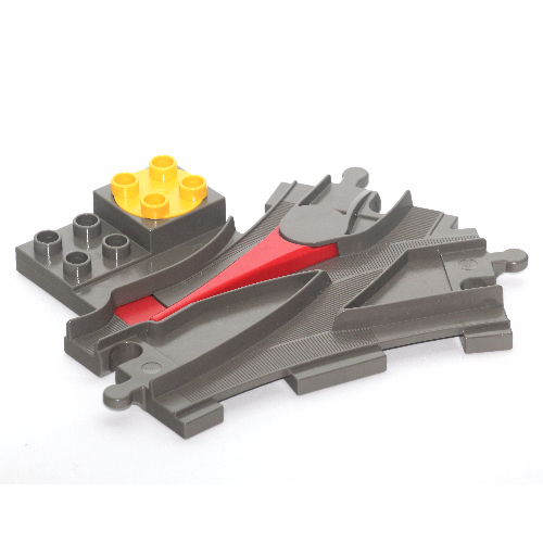 Duplo Train Track Switcher with 2 × 2 Studs Dark Gray