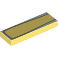Tile 1 × 3 with Silver Outline and Light Aqua Outer Edge Print (Flo) Bright Light Yellow