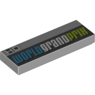 Tile 1 × 3 with 'WORLD GRAND PRIX' Print Light Bluish Gray
