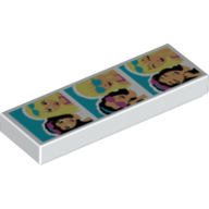 Tile 1 × 3 with 3 Friends Photos Print Weiß