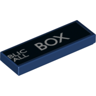 Tile 1 × 3 with 'Police Public Call Box' Right Side Print Dark Blue