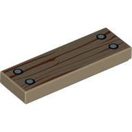 Tile 1 × 3 with Wood Grain and 4 Nails Print Dark Tan