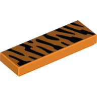 Tile 1 × 3 with Black Fur print Orange