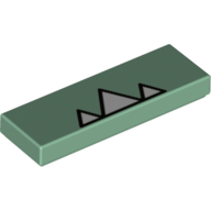 Tile 1 × 3 with Raptor 3 Teeth print Sand Green