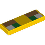Tile 1 × 3 with Pixelated Squares (Eyes) Print Yellow