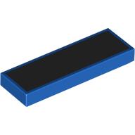 Tile 1 × 3 with Black Surface print Blau