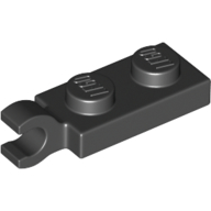 Plate Special 1 × 2 with Clip Horizontal on End Black