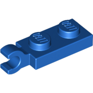 Plate Special 1 × 2 with Clip Horizontal on End Blue