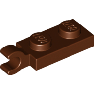 Plate Special 1 × 2 with Clip Horizontal on End Reddish Brown