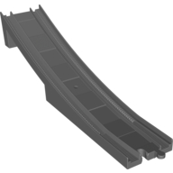 Duplo Train Track Bridge End Section With Bottom Support (New Style) Dark Bluish Gray