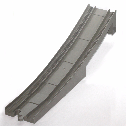 Duplo Train Track Bridge End Section With Bottom Support (New Style) Dunkelgrau