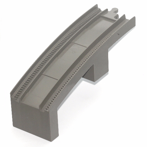 Duplo Train Track Bridge Middle Section, New Style Half Arch With Mid-Support Dark Gray