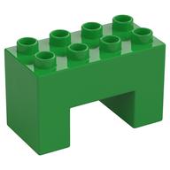 Duplo Brick 2 × 4 × 2 with 2 × 2 Square Arch Bright Green