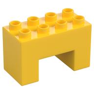 Duplo Brick 2 × 4 × 2 with 2 × 2 Square Arch Yellow