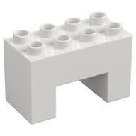 Duplo Brick 2 × 4 × 2 with 2 × 2 Square Arch White