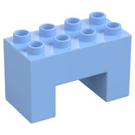Duplo Brick 2 × 4 × 2 with 2 × 2 Square Arch Bright Light Blue