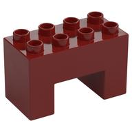 Duplo Brick 2 × 4 × 2 with 2 × 2 Square Arch Dark Red