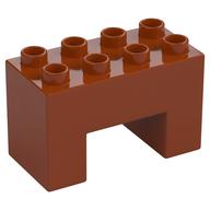 Duplo Brick 2 × 4 × 2 with 2 × 2 Square Arch Dark Orange