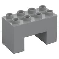 Duplo Brick 2 × 4 × 2 with 2 × 2 Square Arch Light Bluish Gray