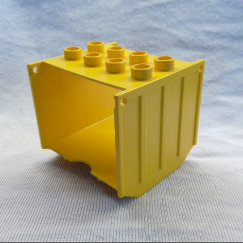 Duplo Train Freight Container 2 × 4 Studs on Top, Open Sides Gelb