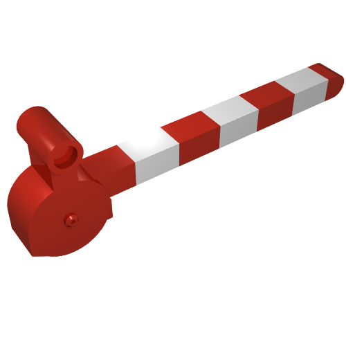 Duplo Train Crossing Gate / Barrier, with Large Handle and White Stripes Rot