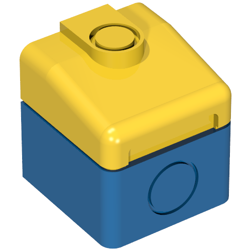 Duplo Train Cabin End with Yellow Top Blue