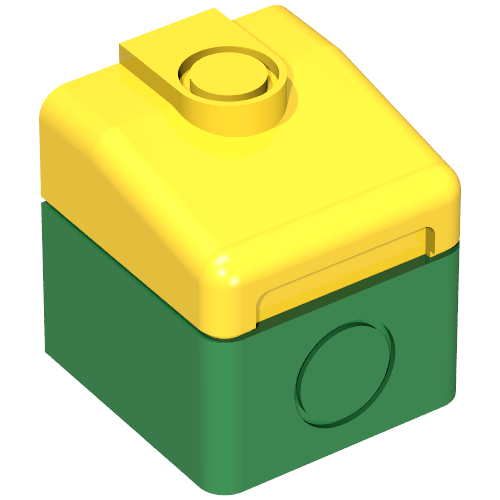 Duplo Train Cabin End with Yellow Top Green