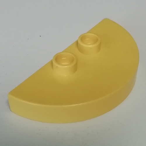 Duplo Plate 2 × 4 × 1/2 Half Round with 2 Studs [Thick] Yellow