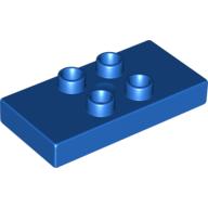 Duplo Plate 2 × 4 × 1/2 with 4 Center Studs [Thick] Blue