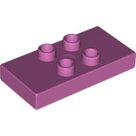 Duplo Plate 2 × 4 × 1/2 with 4 Center Studs [Thick] Medium Dark Pink