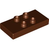 Duplo Plate 2 × 4 × 1/2 with 4 Center Studs [Thick] Reddish Brown