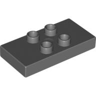 Duplo Platte 2 × 4 × 1/2 mit 4 Mitte Noppen [dick] Dunkelgrau