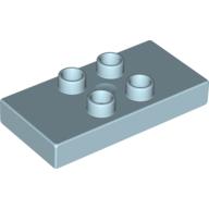 Duplo Plate 2 × 4 × 1/2 with 4 Center Studs [Thick] Light Blue