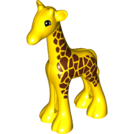 Duplo Animal Giraffe Baby with Semicircular Eyes Print Gelb