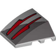 Brick Wedged, Curved 4 × 3 No Studs with Two Red Arrows Vulture Droid Sensors Print Light Bluish Gray