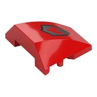 Brick Wedged, Curved 4 × 3 No Studs with Red Flames on Silver Shield print [Fire Fighters] Red