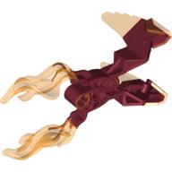 Large Figure Weapon Claw, Fire, with Marbled Trans-Orange Pattern Dark Red